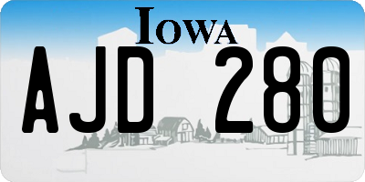 IA license plate AJD280