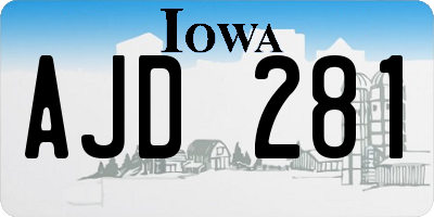 IA license plate AJD281