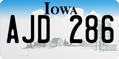 IA license plate AJD286