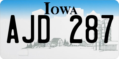 IA license plate AJD287