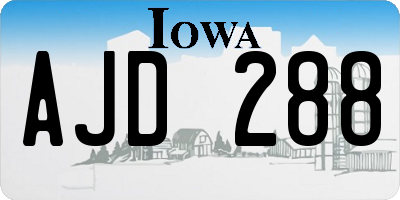 IA license plate AJD288