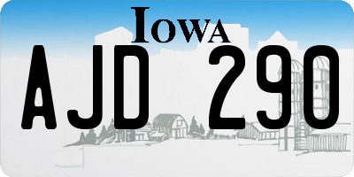 IA license plate AJD290