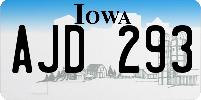 IA license plate AJD293
