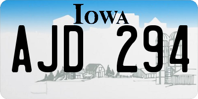 IA license plate AJD294