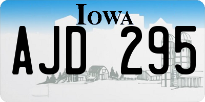 IA license plate AJD295