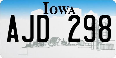 IA license plate AJD298