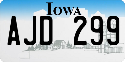 IA license plate AJD299