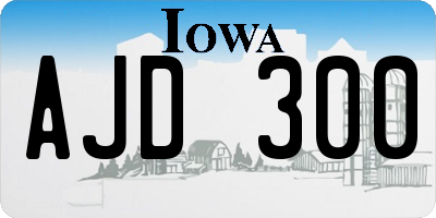 IA license plate AJD300