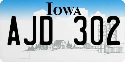IA license plate AJD302