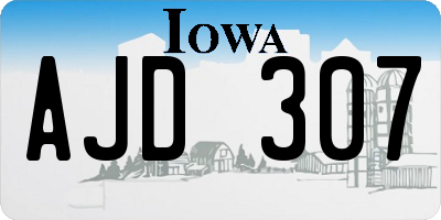 IA license plate AJD307