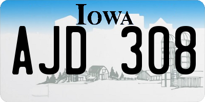 IA license plate AJD308