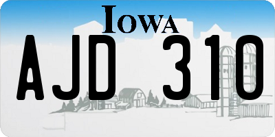 IA license plate AJD310