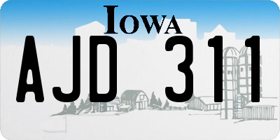 IA license plate AJD311