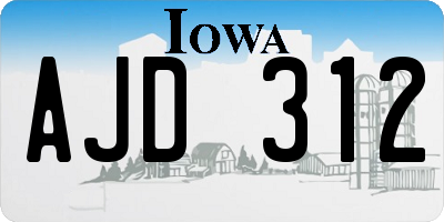IA license plate AJD312