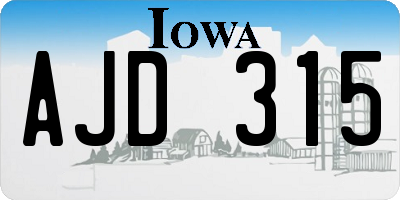 IA license plate AJD315