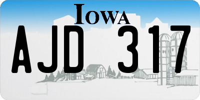 IA license plate AJD317