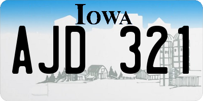 IA license plate AJD321