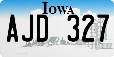 IA license plate AJD327