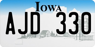 IA license plate AJD330