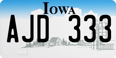 IA license plate AJD333
