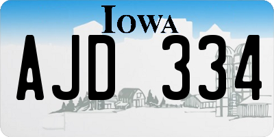 IA license plate AJD334