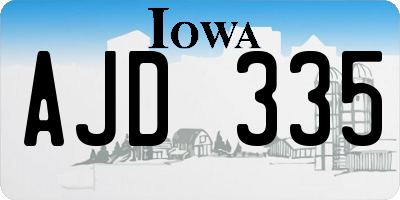 IA license plate AJD335