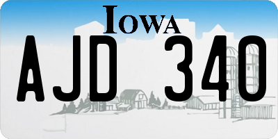 IA license plate AJD340