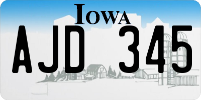 IA license plate AJD345