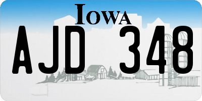 IA license plate AJD348