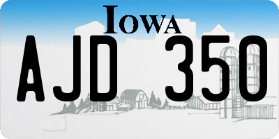 IA license plate AJD350