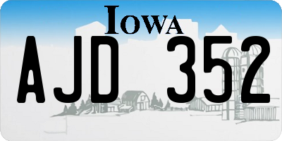 IA license plate AJD352