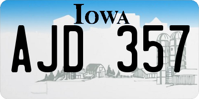 IA license plate AJD357