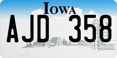 IA license plate AJD358