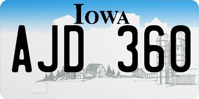 IA license plate AJD360