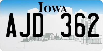 IA license plate AJD362