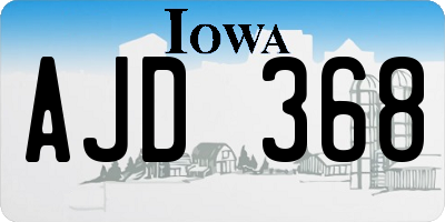 IA license plate AJD368