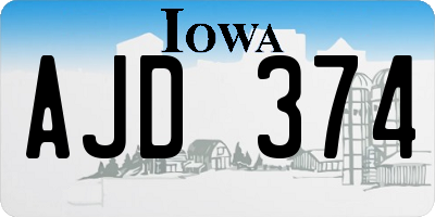 IA license plate AJD374
