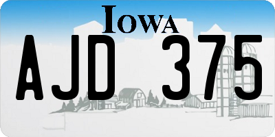 IA license plate AJD375
