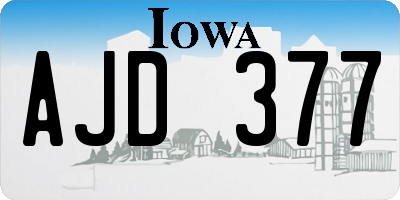 IA license plate AJD377