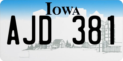 IA license plate AJD381