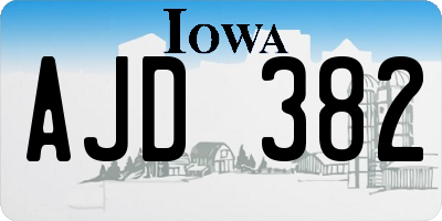 IA license plate AJD382