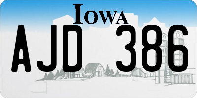 IA license plate AJD386