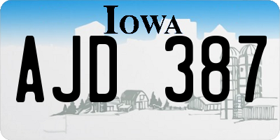 IA license plate AJD387
