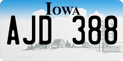 IA license plate AJD388