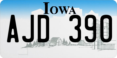 IA license plate AJD390