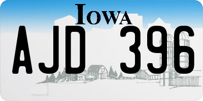 IA license plate AJD396