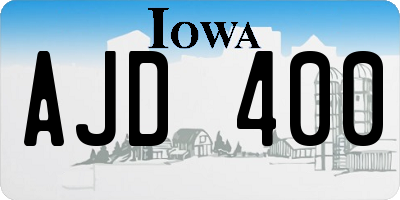 IA license plate AJD400