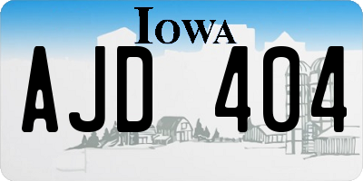 IA license plate AJD404