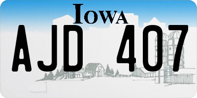 IA license plate AJD407