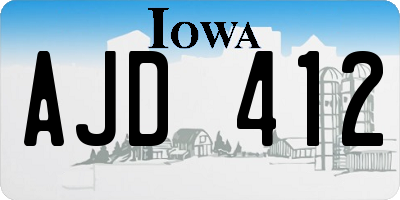 IA license plate AJD412